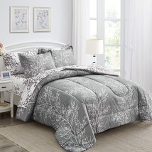 7 Piece Bed In A Bag, Botanical Bedding Set Queen Size Comforter Set For All Sea - £70.33 GBP