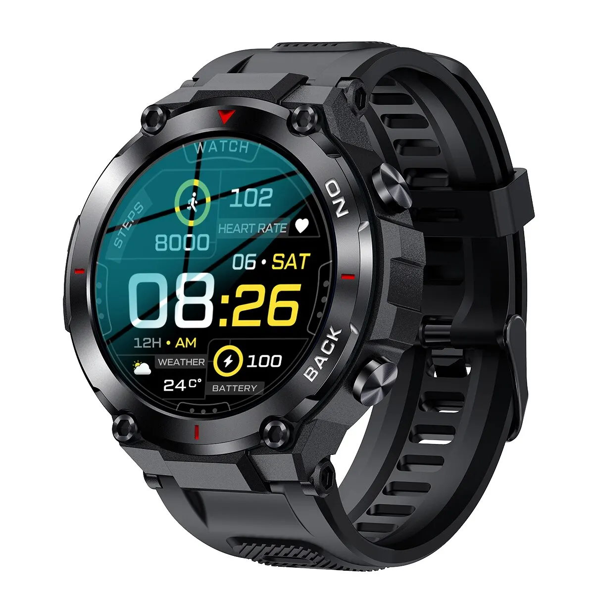 Outdoor Military GPS Smart Watch Men 360*360 HD Screen Heart Rate IP68 W... - £117.27 GBP
