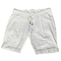 NWT Bespoke Mens Fashion Chino Shorts Size 38 Solid White Drawstring Stretch - £35.81 GBP
