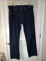 Levi&#39;s 505 Jeans Tag Size 38x34 (Measures 38X33.5) Dark Wash 100% Cotton... - £21.99 GBP