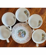 Five (5) Vintage ~ Royal Queen Colonial Pattern ~ 22 Kt. Gold Cup &amp; Sauc... - $140.33 CAD
