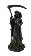 Santa Muerte Antique Bronze Finish Grim Reaper Statue - £62.01 GBP