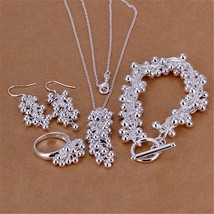 Ewelry set earrings bracelet rings necklaces for women fine grape beads pendant wedding thumb200