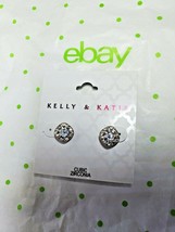 Kelly &amp; Katie Fashion Earrings Silver Tone Cubic Zirconia Square Post Ea... - $14.23