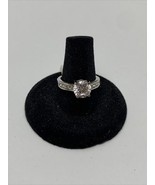 Silver Tone Square Simulated Diamond Ring Size 7 Estate Jewelry Find KG - $20.29 CAD