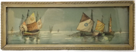 George Markendorff Mid Eastern Fishing Boats Nets Print Antique 1905 Framed - £23.01 GBP