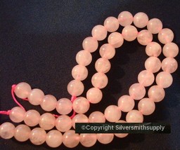 Rose quartz 8mm round beads 15&quot; strand 46+- beads jewelry making beads BS098 - £3.88 GBP