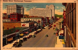 Aerial View-Market Street Scene-Chattanooga-Tennessee-Vintage 1943 Postcard-BK30 - £3.49 GBP