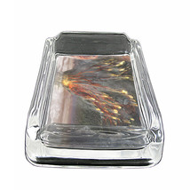 Volcanoes D2 Glass Square Ashtray 4&quot; x 3&quot; Smoking Cigarette Bar - £38.12 GBP