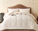Whatsbedding Queen Comforter Set, Beige Lightweight 3-Piece All-Season S... - $37.93
