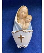 Vintage Catholic Holy Water Font w Holy Mother Baby Jesus Hand Painted A... - $22.99 CAD