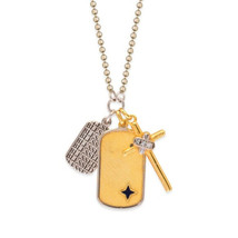 925 Fine Sterling Silver Cross Engrave Blessed Dog Tag Star Necklace 18&quot;-20&quot; - £90.17 GBP