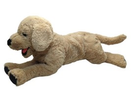 Yellow lab golden retriever lying down plush puppy dog tongue out Lot Fancy toy - £39.56 GBP