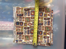 Framed Fish on the Wall fabric (7) approx  8&quot; x 8&quot; squares - $3.95