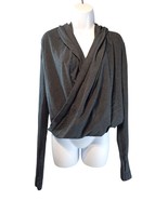 Lululemon Lululemon Iconic Sz S Top Dark Gray Long Sleeve Wrap Front Cro... - $31.27 CAD