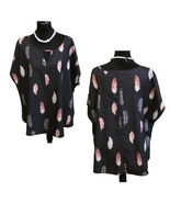 BLACK, FEATHER-PRINT BLOUSE - $5.00