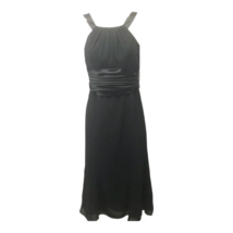 Davids Bridal Womens Gown Dress Black Ruched Sleeveless Formal Zipper 4 - £15.14 GBP