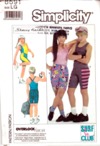 Simplicity Sewing Pattern 8591 Size LG Boys' Girls' Tank Top & Pull On Shorts - £5.11 GBP