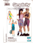 Simplicity Sewing Pattern 8591 Size LG Boys&#39; Girls&#39; Tank Top &amp; Pull On S... - £5.11 GBP
