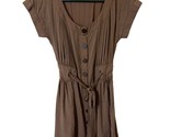 Edge Little Brown Dress Juniors Size S Pleated Belt Mini Knee Length - $19.84