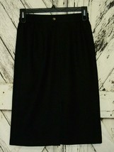 Vintage Parsons Place 100% Pure Wool Lined Black Career Pencil Skirt Siz... - £23.67 GBP