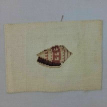 Shell Embroidery Finished Beach Coastal Cottage Ornament Miniature Cone Vtg - $8.95