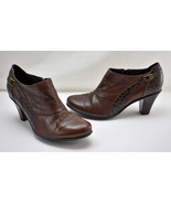 Clarks Bendables Brown Croc Embossed Leather Booties - Side Zip - Women&#39;... - $36.31 CAD