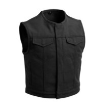 Men&#39;s Motorcycle Vest MCJ Twill Biker Vest Lowside by FirstMFG - £63.38 GBP