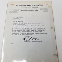 Remington Arms Company Letter 1974 Corporate Consumer Service Support - £14.24 GBP