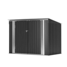 Outdoor Black Galvanized Steel Trash Can Storage Shed - Holds 2 Garbage Bins - $10,376.28 MXN