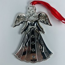LENOX Seasonal Gems Angel Christmas Ornament 4in Metal Silver Tone Heavy - £8.47 GBP