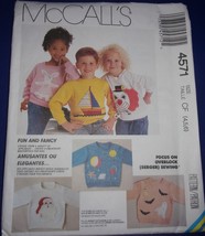 McCall’s Child’s Shirt Appliques One Size #4571 - $4.99