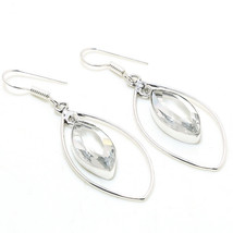 White Topaz Gemstone Handmade Fashion Ethnic Earrings Jewelry 2.30&quot; SA 2917 - £4.17 GBP