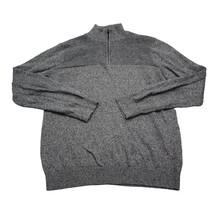 Kenneth Cole Sweater Mens L Gray Chest Zip Long Sleeve Mock Neck Pullover - $24.63