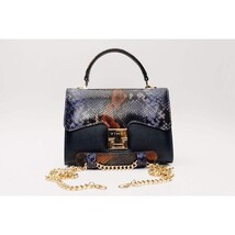 The Venezia Navy Blue Leather Handbag image 5