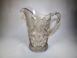 EAPG Pitcher Handled Beautiful Victorian Pattern Clear Glass Star &amp; Arch... - £9.23 GBP