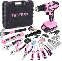 Fastpro 177-Piece 20V Pink Cordless Lithium-Ion Drill Driver And Home Tool Set, - £93.50 GBP