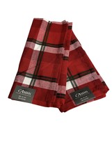 Plaid Red Black White Set of 2 100% Cotton Dinner Napkins / Towel by Ama... - £12.09 GBP