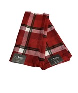Plaid Red Black White Set of 2 100% Cotton Dinner Napkins / Towel by Ama... - £11.99 GBP