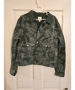 LuLaRoe 2XL Wmns Short Jacket Green Fern Cotton Canvas Topstitched Pocke... - $24.70