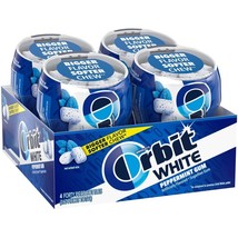 ORBIT Gum WHITE Peppermint Sugar Free Chewing Gum, 40 Piece Bottle (4 Pack) - $28.21