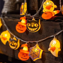 Halloween Lights Pumpkin Bat Spider Ghost  String Lights Decorations Fairy Light - £14.18 GBP+