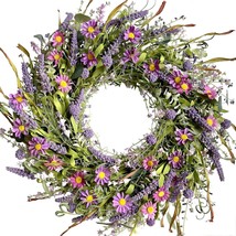 Egolot 24 Inch Spring and Everyday Greenery Wild Flower Wreath Front Doo... - $37.05