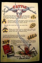 VTG Linen Postcard #1 Famous Cattle Brands Oren Arnold True Stories Wild... - $16.73 CAD