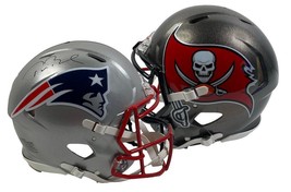 TOM BRADY Autographed Buccaneers / Patriots Split Authentic Helmet FANATICS - £3,156.69 GBP
