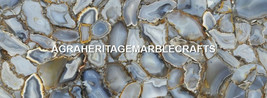 Marble Dinette Table Top Botswana Agate Semi Precious Stone Outdoor Decor H5583 - £964.41 GBP+