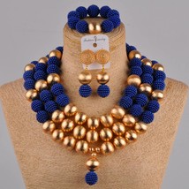 fuchsia pink african beads jewelry set simulated pearl nigerian wedding necklace - £58.56 GBP