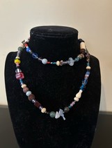 “Mediterranean” Treasure 28 inch glass bead Necklace with Fetish - £35.48 GBP