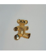Butler Wilson Large Teddy Bear Brooch Pin Statement Jewelry Gold Plate B&amp;W - £43.39 GBP