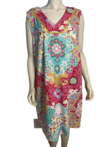 Talbots Woman Petites White, Pink, Blue, Yellow V Neck Sleeveless Dress 3Xp - £29.88 GBP